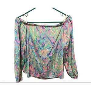 Lilly Pulitzer Adira Silk Off The Shoulder Top XS